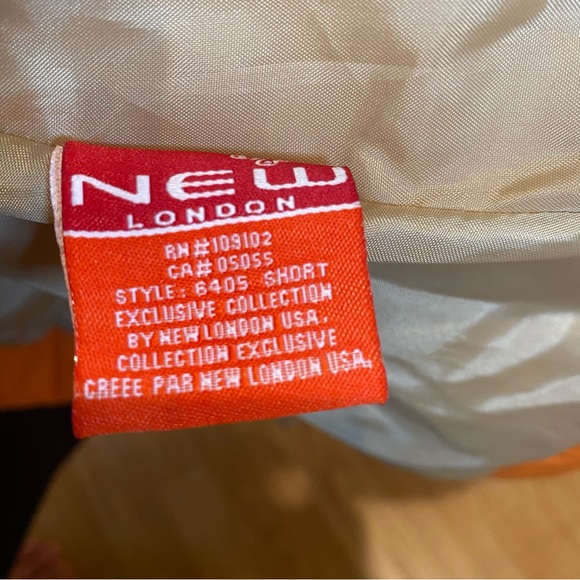 NWOT New London USA Orange Asymetrial Puffer Winter Coat Size Large - Picture 15 of 16